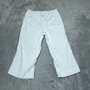 Belle By Kim Gravel White Capri Pants Size 12P Stretch Fabric a0557